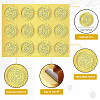 12 Sheets Self Adhesive Gold Foil Embossed Stickers DIY-WH0451-016-3