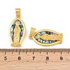 Brass with Natural Paua Shell Religion Pendants KK-Z140-21G-3