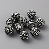 Round with Leopard Print Pattern Food Grade Silicone Focal Beads LS-SIL-WH0009-08B-1