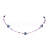 3Pcs 3 Color Resin Evil Eye & Glass Beaded Necklaces Set NJEW-JN04353-5