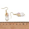 Teardrop Electroplate Shell Pearl & Resin Flower Dangle Earrings EJEW-JE07167-4