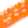 Imitate Austrian Crystal Bicone Frosted Glass Beads Strands EGLA-A039-T3mm-MB11-1