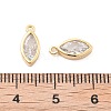 Brass Micro Pave Clear Cubic Zirconia Charms KK-G516-27G-3