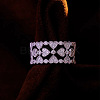 Brass Micro Pave Cubic Zirconia Finger Rings for Women WGB475B-01-3