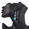 Synthetic Turquoise Dangle Earrings EJEW-JE05849-03-3