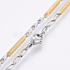 Men's 304 Stainless Steel Bar Link Chain Necklaces NJEW-P218-05-2