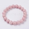 Natural Yellow Jade Beaded Stretch Bracelet BJEW-P209-02-6mm-1