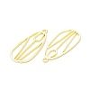 Rack Plating Alloy Teardrop with Tulip Pattern Open Back Bezel Pendants LS-X-FIND-G052-51LG-2