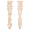 SUPERFINDINGS 2Pcs Rubber Wooden Carved Decor Applique WOOD-FH0001-78-1