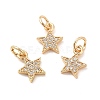 Rack Plating Brass Micro Pave Cubic Zirconia Charms KK-E081-18G-2