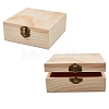 Unfinished Pine Wood Jewelry Box CON-WH0072-13-1