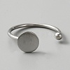 10Pcs 304 Stainless Steel Open Cuff Rings Findings DIY-WH0410-55P-2