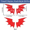 40Pcs 2 Style Demon Wing PU Leather Ornament Accessories FIND-GF0005-93A-2