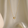 304 Stainless Steel Pave Cubic Zirconia Heart Pendant Cable Chain Necklaces for Women WG320DC-01-1