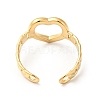 Ion Plating(IP) 304 Stainless Steel Heart Open Cuff Ring for Women RJEW-I085-11G-3