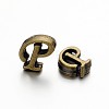 Tibetan Style Antique Bronze Plated Alloy Letter Slide Charms PALLOY-J542-P-NF-1