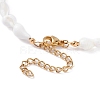 Natural Trumpet Shell Beaded Anklet for Women AJEW-AN00470-6