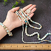 4 Strands 4 Style Natural Frosted Flower Amazonite Round Beads G-TA0001-31-5