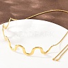 304 Stainless Steel Wavy Line Choker Slider Necklaces NJEW-Z106-01G-2