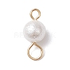 Wrinkle Textured Shell Pearl Round Connector Charms PALLOY-JF03824-01-2