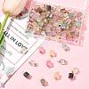 100Pcs Glitter Frosted Glass Cube Connector Charms PALLOY-FS00042-02-8