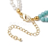 4mm Two Tone Round Glass Beaded Bracelets for Women BJEW-JB10705-4