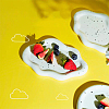 Cloud Shape Porcelain Tray AJEW-WH0326-62-5