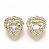 Brass Micro Pave Clear Cubic Zirconia Charms X-ZIRC-T011-21G-NF-1