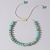 Adjustable Retro Boho Vintage Square Dyed Natural Imperial Jasper Braided Bead Bracelets for Women Men RP7679-8-1