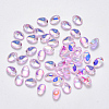 Transparent Spray Painted Glass Charms GLAA-R211-05-F01-1