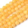 Natural Yellow Jade Bead Strands G-K121-02-8mm-5