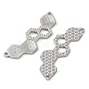 Rhodium Plated 925 Sterling Silver Connector Charms STER-C003-22P-2