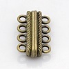 Oval 4 Strands Alloy Magnetic Clasps X-PALLOY-N0095-02AB-NF-1