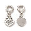 Rack Plating Alloy Rhinestone European Dangle Charms PALLOY-P289-14P-02-1