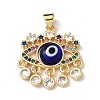 Lampwork Evil Eye Pendants with Colorful Cubic Zirconia ZIRC-L102-13G-04-2