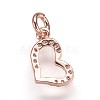 Brass Micro Pave Cubic Zirconia Pendants ZIRC-K070-39RG-2