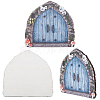 Wooden Fairy Door Sculpture DIY-WH0430-364-6