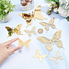 Unicraftale 12Pcs 6 Style Stainless Steel Butterfly Wall  Decoration Pendants STAS-UN0036-52G-2