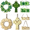 DIY Word Luck Unfinished Wooden Ornaments Blank Wooden Embellishments WOOD-C009-03-5
