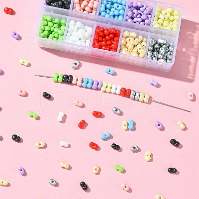 50G 10 Colors Baking Paint Glass Seed Beads SEED-YW0002-51C-1