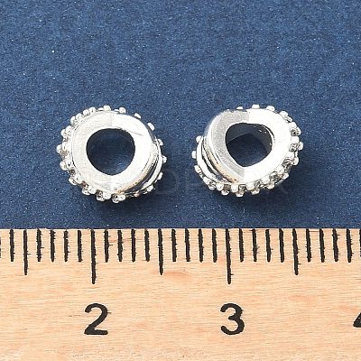 Brass Micro Pave Cubic Zirconia European Beads KK-A254-23S-1