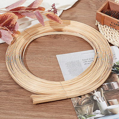 Flat Natural Bamboo Wicker Strips AJEW-WH0258-950A-1