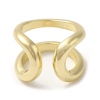 Brass Open Cuff Rings RJEW-Q778-11G-1
