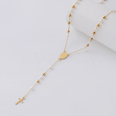 Vintage Imitation Pearl Rosary Bead Necklaces DK4661-4-1
