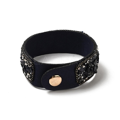 Faux Suede Snap Cord Bracelet BJEW-F428-15-1