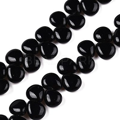 Natural Black Stone Beads Strands G-T138-129-1
