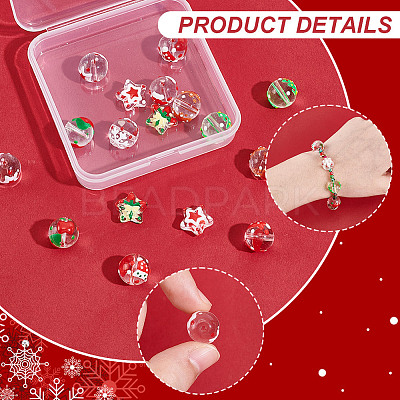 18Pcs 9 Styles Christmas Theme Handmade Lampwork Beads GLAA-GA0002-10-1