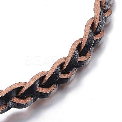 Adjustable Braided Leather Cord Bracelets BJEW-P099-21B-1