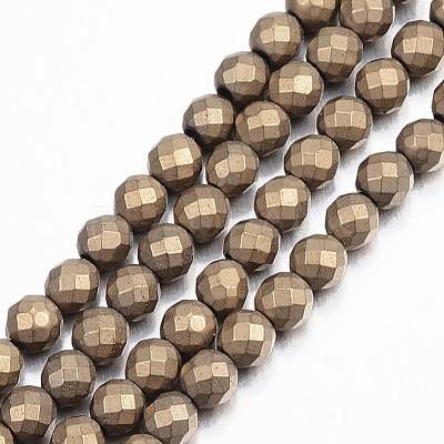 Electroplate Non-magnetic Synthetic Hematite Beads Strands G-J169C-4mm-02-1