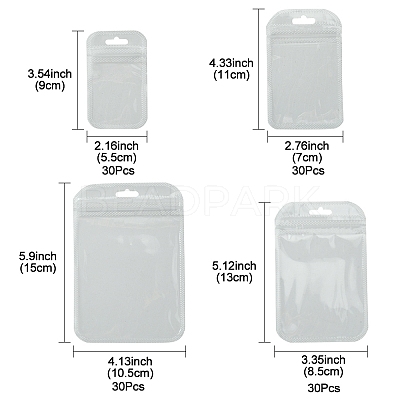 30Pcs Transparent Plastic Resealable Packaging Bags OPP-FS0001-06A-1